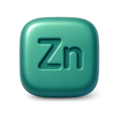 Ikon 3D Seng (Zinc), bahan herbal Prostinol untuk kesehatan prostat